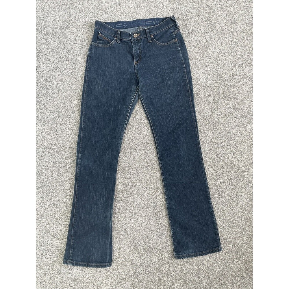 Wrangler Q-Baby Jeans Womens Blue No Gap Waistband Stretch Denim Size 9/10 32x34